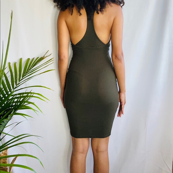 Green Lace Up Windsor dress - Picture 3 of 5